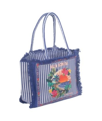 Isla Bonita By SIGRIS Bolso de Algodón Rayado con Estampado Floral