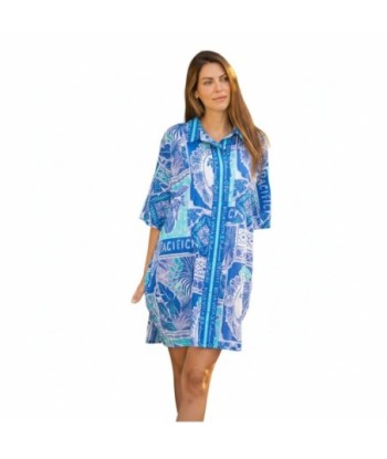 Isla Bonita By SIGRIS Vestido Camisero de Algodón con Estampado Tropical