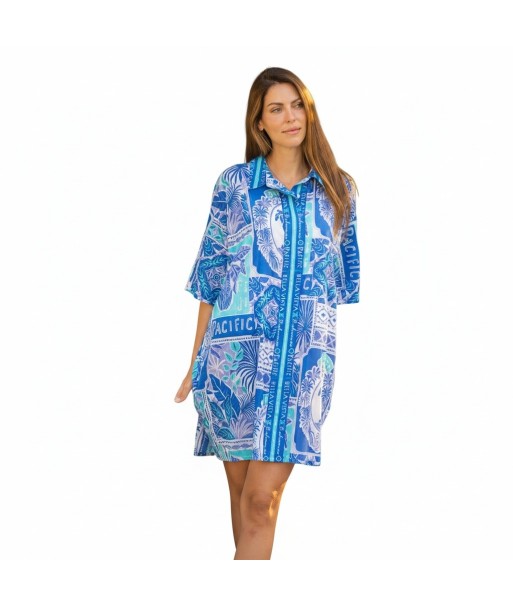 Isla Bonita By SIGRIS Vestido Camisero de Algodón con Estampado Tropical