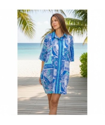 Isla Bonita By SIGRIS Vestido Camisero de Algodón con Estampado Tropical