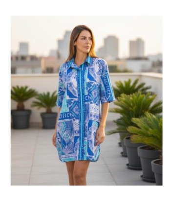 Isla Bonita By SIGRIS Vestido Camisero de Algodón con Estampado Tropical