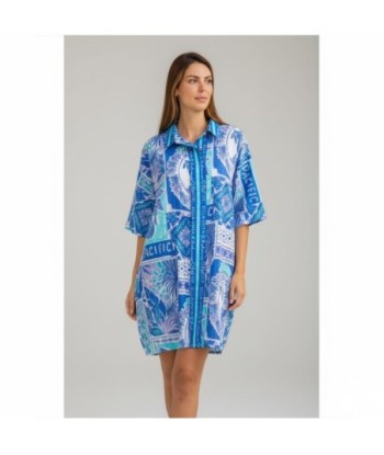 Isla Bonita By SIGRIS Vestido Camisero de Algodón con Estampado Tropical