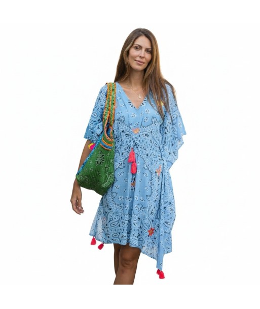 Isla Bonita By SIGRIS Poncho de Algodón 100% con Diseño Estampado