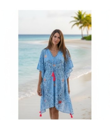 Isla Bonita By SIGRIS Poncho de Algodón 100% con Diseño Estampado