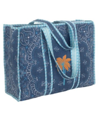 Isla Bonita By SIGRIS Bolso de Algodón Estampado en Azul y Naranja