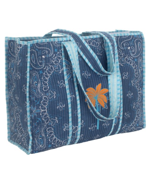 Isla Bonita By SIGRIS Bolso de Algodón Estampado en Azul y Naranja