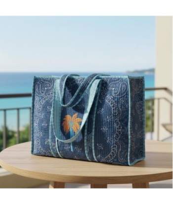 Isla Bonita By SIGRIS Bolso de Algodón Estampado en Azul y Naranja
