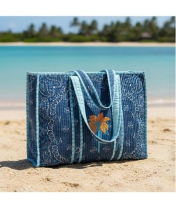 Isla Bonita By SIGRIS Bolso de Algodón Estampado en Azul y Naranja