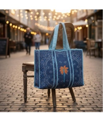 Isla Bonita By SIGRIS Bolso de Algodón Estampado en Azul y Naranja