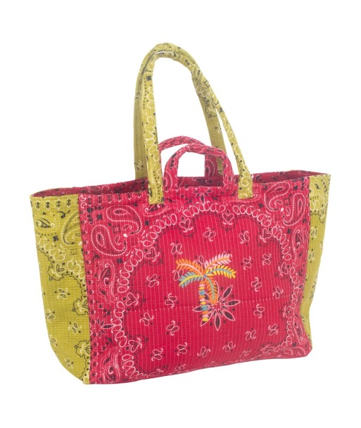 Isla Bonita By SIGRIS Bolso de Algodón Colorido con Diseño de Palma
