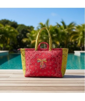 Isla Bonita By SIGRIS Bolso de Algodón Colorido con Diseño de Palma