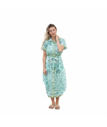 Isla Bonita By SIGRIS Vestido Camisero de Algodón Estampado Tropical