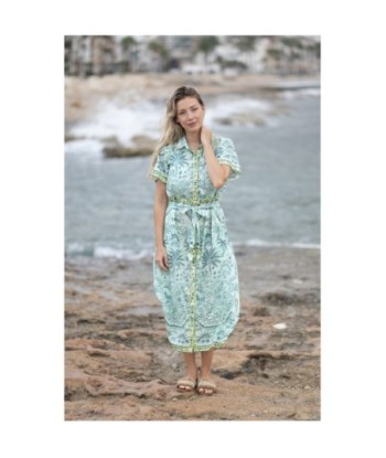 Isla Bonita By SIGRIS Vestido Camisero de Algodón Estampado Tropical