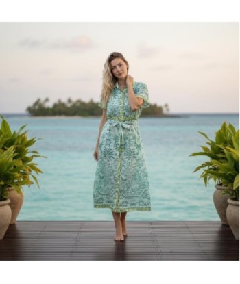 Isla Bonita By SIGRIS Vestido Camisero de Algodón Estampado Tropical