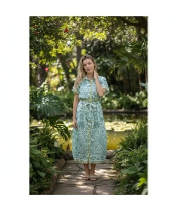 Isla Bonita By SIGRIS Vestido Camisero de Algodón Estampado Tropical