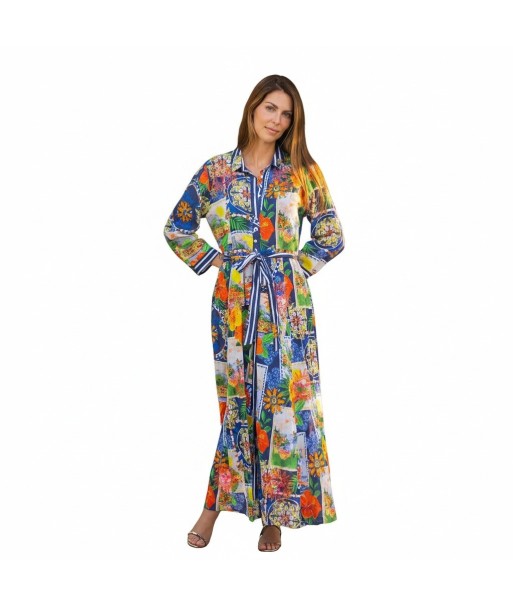 Isla Bonita By SIGRIS Vestido Camisero Multicolor de Algodón