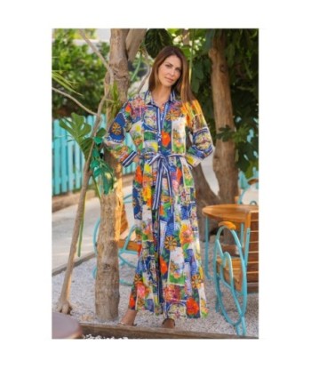 Isla Bonita By SIGRIS Vestido Camisero Multicolor de Algodón