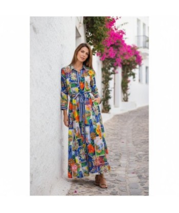 Isla Bonita By SIGRIS Vestido Camisero Multicolor de Algodón