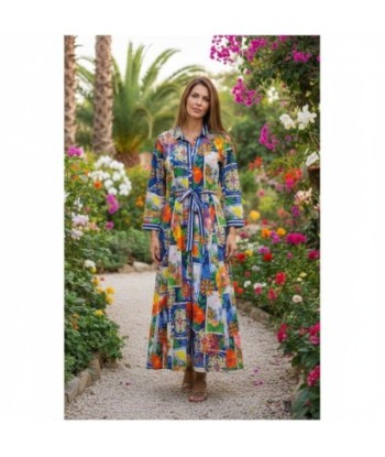 Isla Bonita By SIGRIS Vestido Camisero Multicolor de Algodón