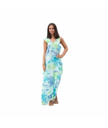 Isla Bonita By SIGRIS Vestido Largo de Algodón con Estampado Marítimo