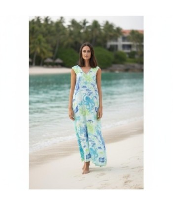 Isla Bonita By SIGRIS Vestido Largo de Algodón con Estampado Marítimo