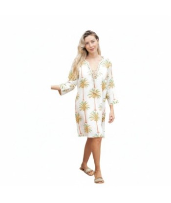 Isla Bonita By SIGRIS Kurta de Algodón con Estampado Tropical de Palmeras