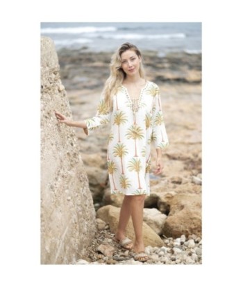 Isla Bonita By SIGRIS Kurta de Algodón con Estampado Tropical de Palmeras