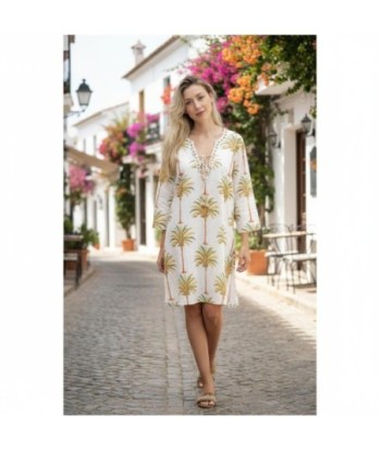 Isla Bonita By SIGRIS Kurta de Algodón con Estampado Tropical de Palmeras
