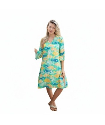 Isla Bonita By SIGRIS Kurta de Algodón con Estampado Marino