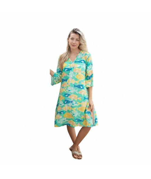 Isla Bonita By SIGRIS Kurta de Algodón con Estampado Marino