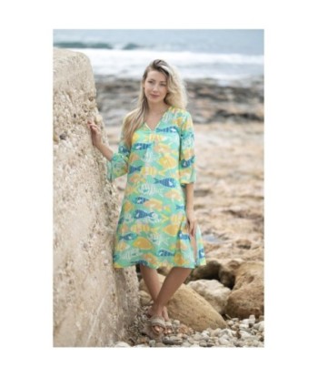 Isla Bonita By SIGRIS Kurta de Algodón con Estampado Marino