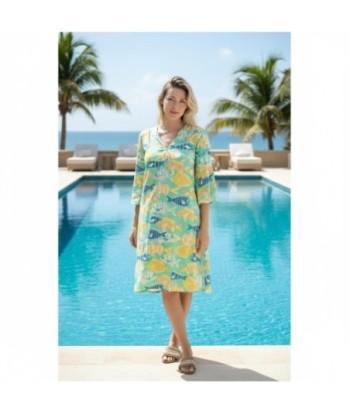 Isla Bonita By SIGRIS Kurta de Algodón con Estampado Marino