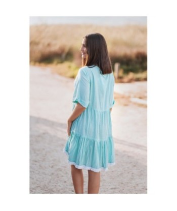 Isla Bonita By SIGRIS Vestido Corto de Algodón con Detalles Bordados