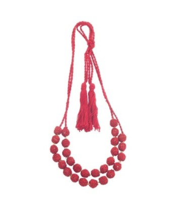 Isla Bonita By SIGRIS Collar de Algodón Rojo con Detalles Elegantes