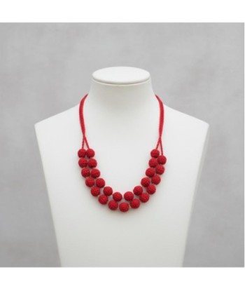 Isla Bonita By SIGRIS Collar de Algodón Rojo con Detalles Elegantes