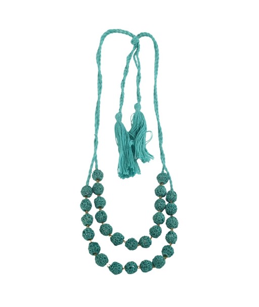 Isla Bonita By SIGRIS Collar de Algodón Tejido en Color Turquesa
