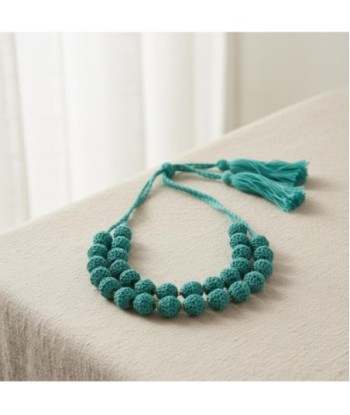 Isla Bonita By SIGRIS Collar de Algodón Tejido en Color Turquesa
