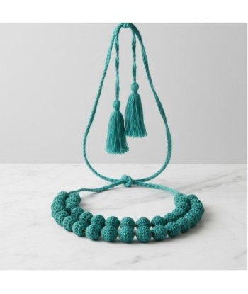Isla Bonita By SIGRIS Collar de Algodón Tejido en Color Turquesa