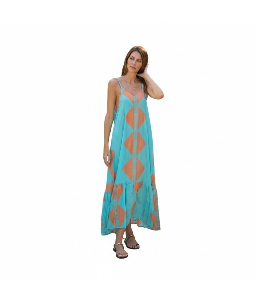 Isla Bonita By SIGRIS Vestido Largo de Viscosa con Diseño Geométrico