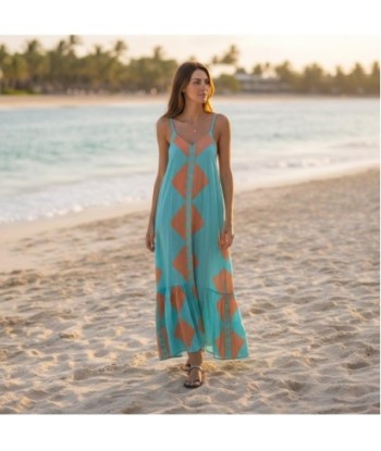 Isla Bonita By SIGRIS Vestido Largo de Viscosa con Diseño Geométrico