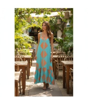 Isla Bonita By SIGRIS Vestido Largo de Viscosa con Diseño Geométrico