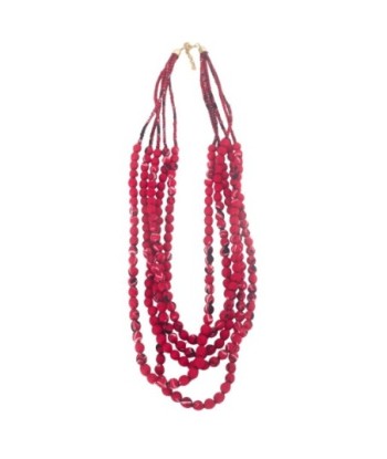 Isla Bonita By SIGRIS Collar de múltiples hilos en rojo vibrante