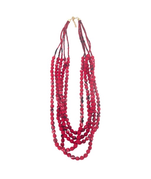 Isla Bonita By SIGRIS Collar de múltiples hilos en rojo vibrante