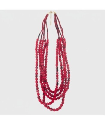 Isla Bonita By SIGRIS Collar de múltiples hilos en rojo vibrante