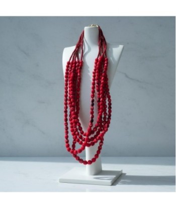 Isla Bonita By SIGRIS Collar de múltiples hilos en rojo vibrante