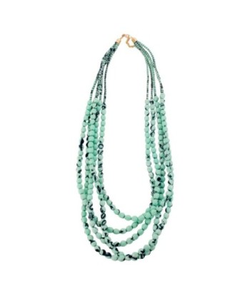 Isla Bonita By SIGRIS Collar de Resina de Poliéster Verde con Diseño Multicapa