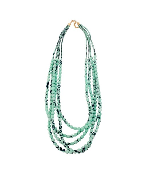 Isla Bonita By SIGRIS Collar de Resina de Poliéster Verde con Diseño Multicapa