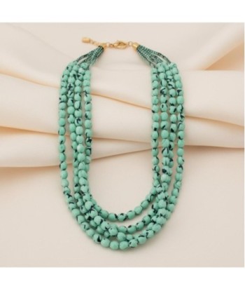 Isla Bonita By SIGRIS Collar de Resina de Poliéster Verde con Diseño Multicapa