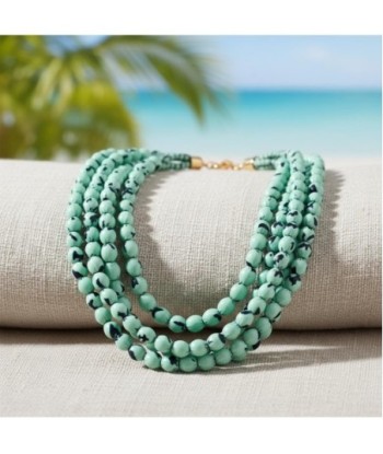 Isla Bonita By SIGRIS Collar de Resina de Poliéster Verde con Diseño Multicapa