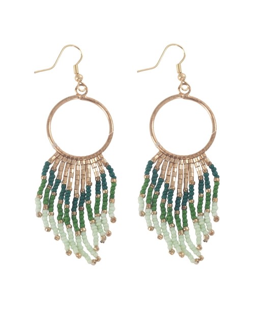 Isla Bonita By SIGRIS Par Pendientes Elegantes de Resina de Poliéster con Diseño de Círculo y Borlas